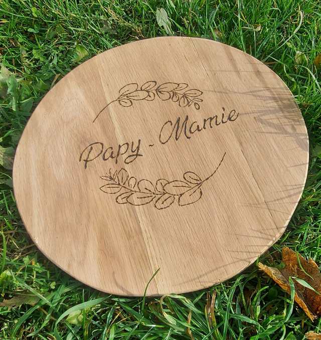 Dessous de plat rond "Papy & Mamie"