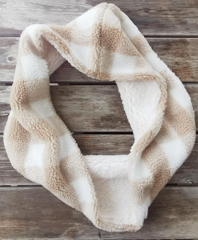Double snood LUCIEN carreaux beige