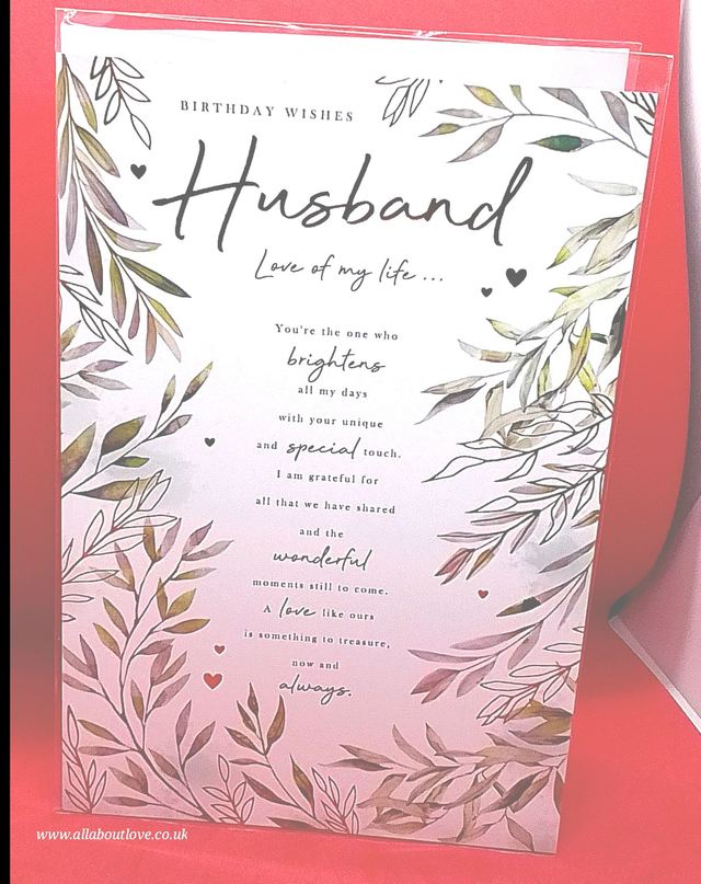Husband Birthday Card Stunning Sentiment Card 