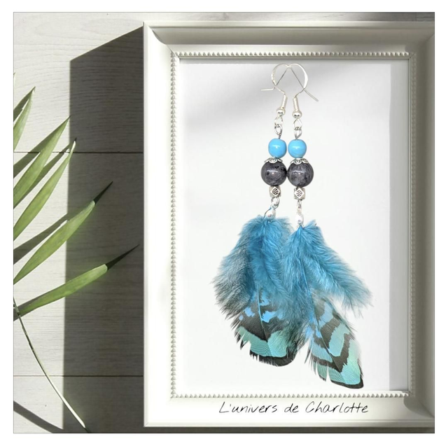 Boucles d&#039;oreilles &quot;Yooperlite&quot; BO-014