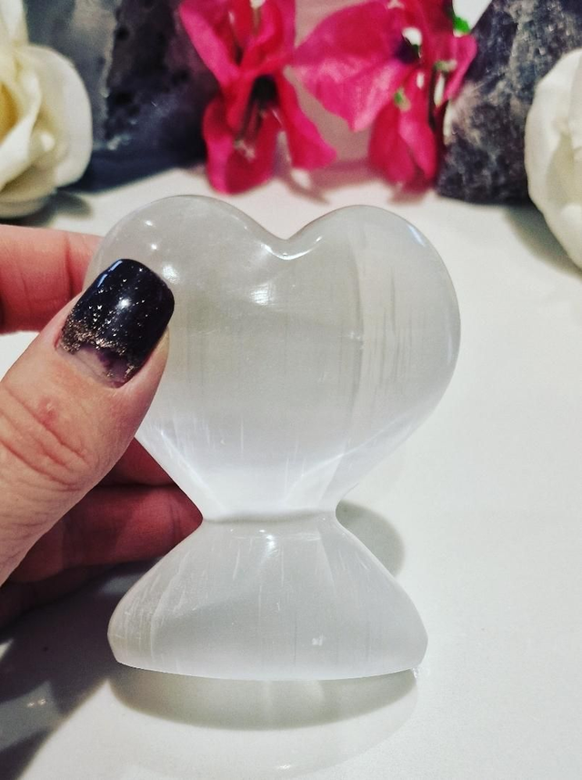 Standing Selenite Heart
