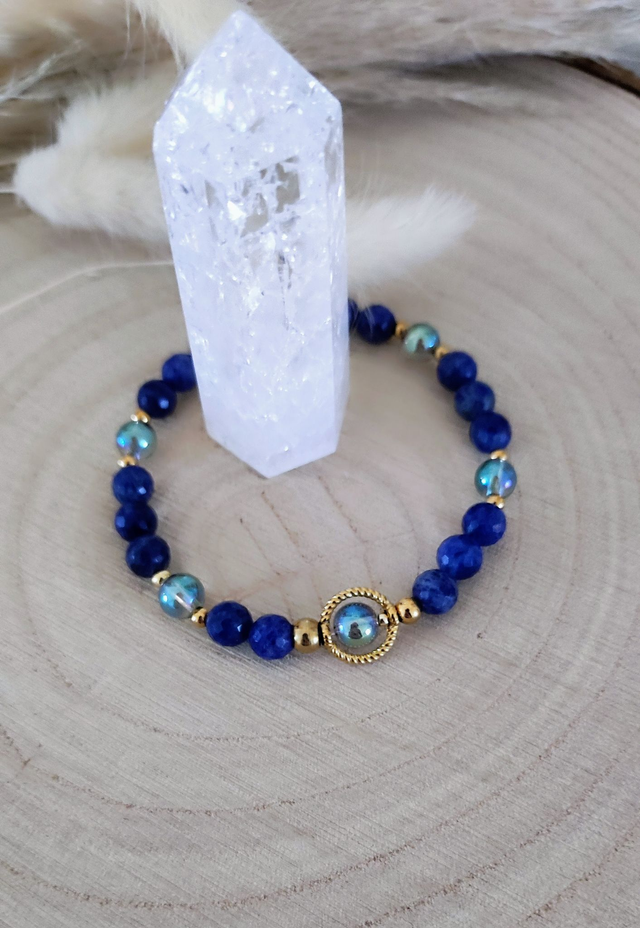 Bracelet "Confiance en soi" Sodalite facettée