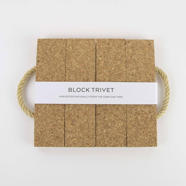 Cork block trivet