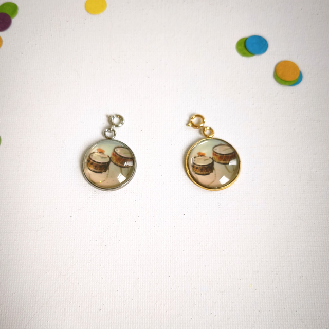 Charm’s Carnaval – Acier inox et verre –  interchangeable – Bijou personnalisable 