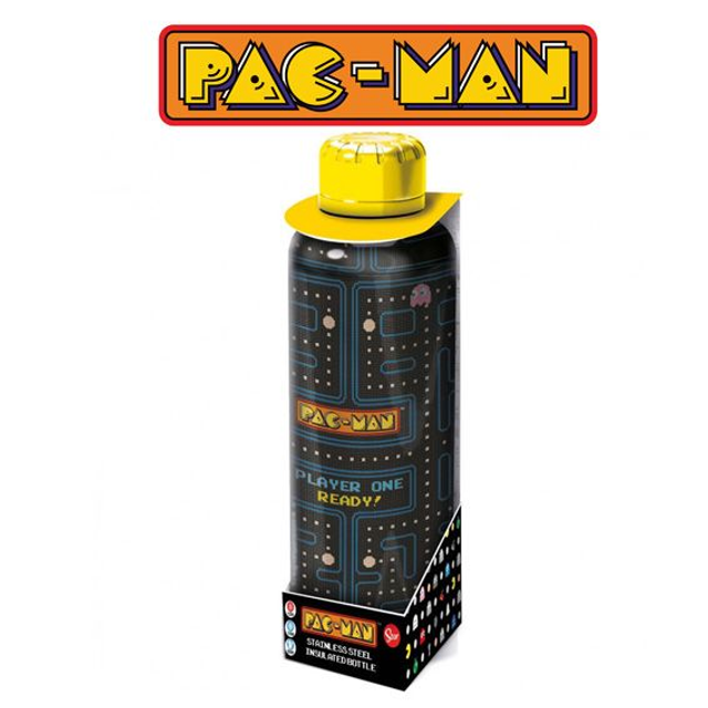 Botella de agua reutilizable térmica de acero inoxidable con doble aislamiento de 515 ml de PAC-MAN