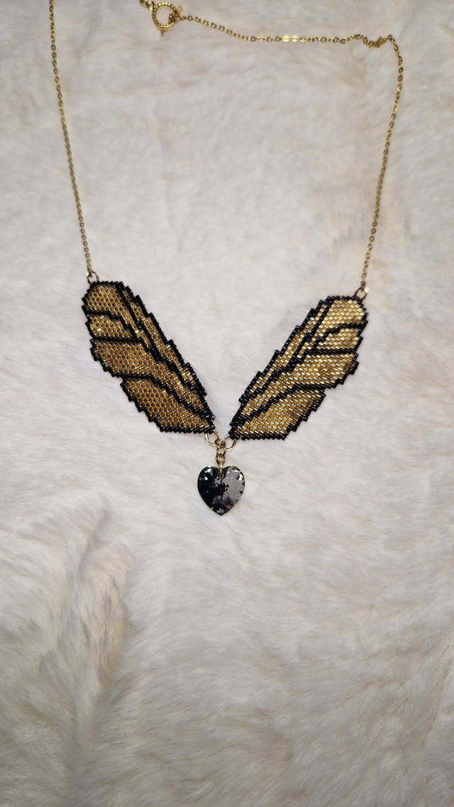 Collier ailes de fée dorées 