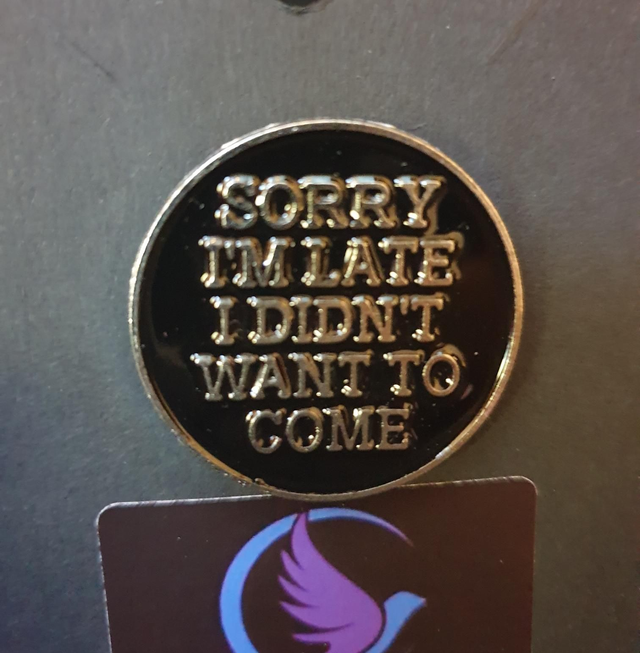 Sorry I'm Late Pin Badge 