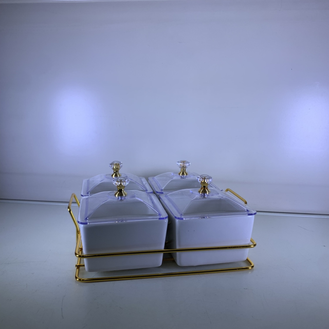 Set de 4 coupelle en porcelaine avec plateau- 