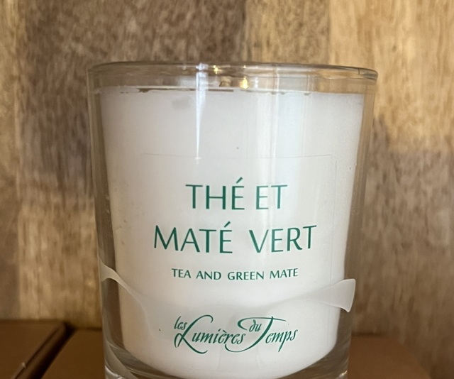Bougie parfumée artisanale 90gr– Cires végétales &amp; Parfums de Grasse | Thé et maté vert 