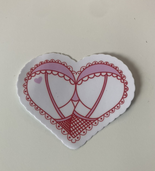 Red Butt Heart Sticker