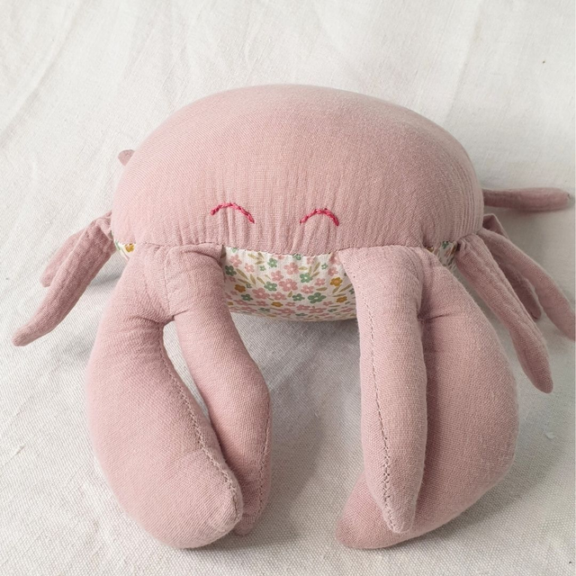 Crabe rose à fleurs- le Doudou de la Mer