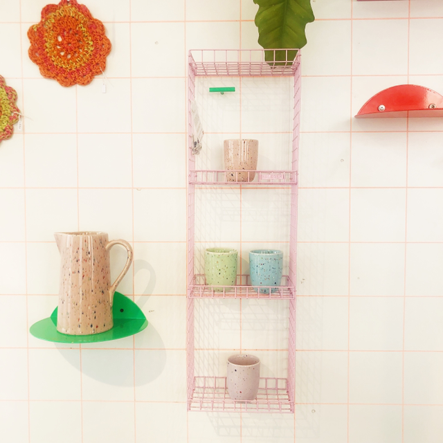 Grid shelf pink, large 