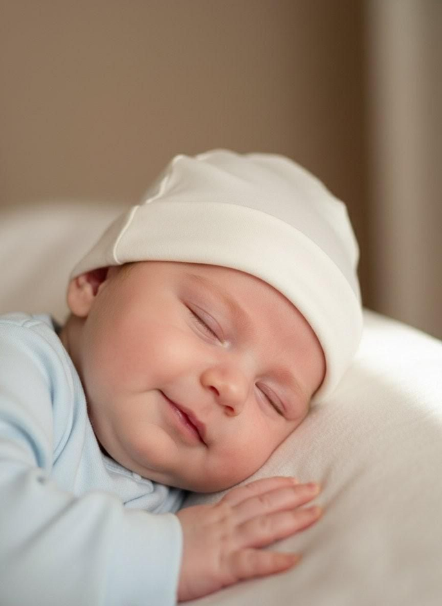 Bonnet réversible uni écru 