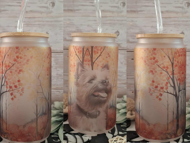 Verre givré cairn terrier d automne