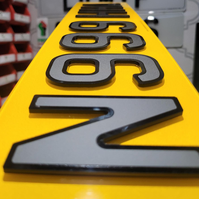 3mm Matte Black 4D with Gloss Black Outline 