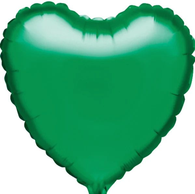 18" GREEN HEARTS PACKAGED FOIL