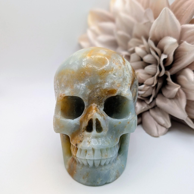 High Quality Hand Carved Crystal Skull - 4.5" Amazonite 