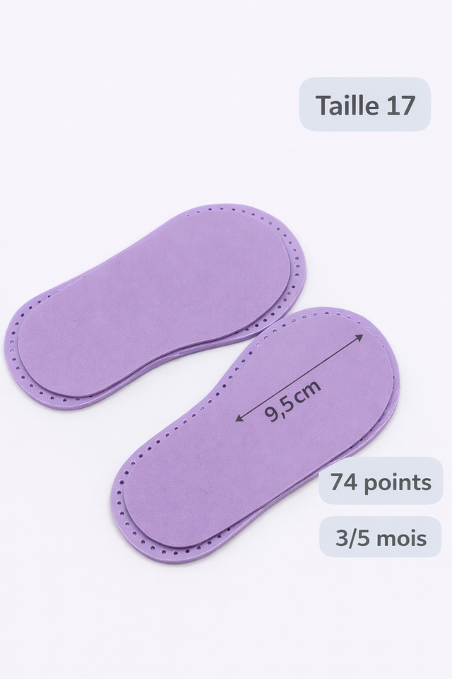 Semelles en plastisol non toxique – Taille 17