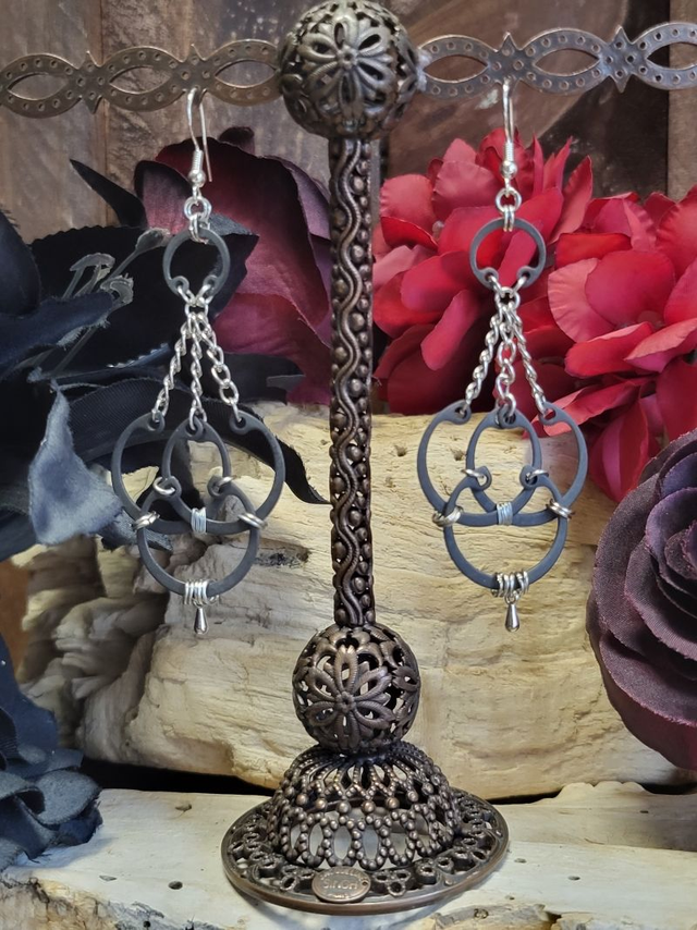 Boucles d'Oreilles Néo Circlips "Rosace d'Acier"