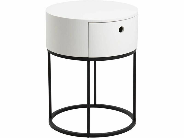 AC Design Table de nuit Polo Ø 40 x 51 cm, Noir