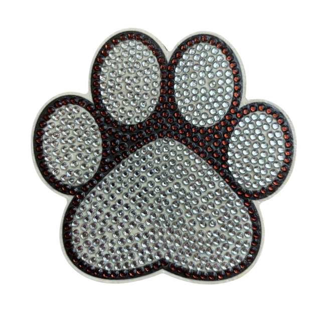 Brown/Silver Paw Print Coaster