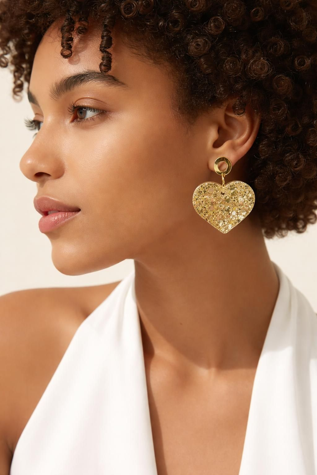 Boucles cœur grand modèle-Collection Champagne 