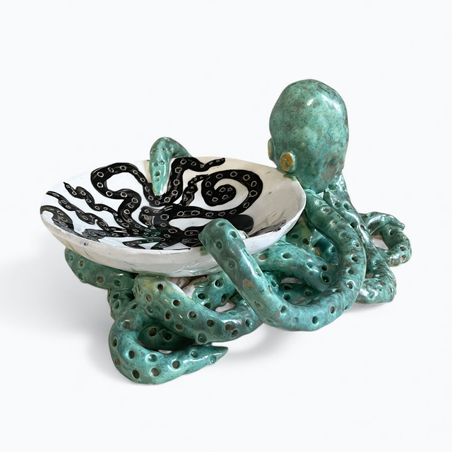 Coupelle au Poulpe vert bronze