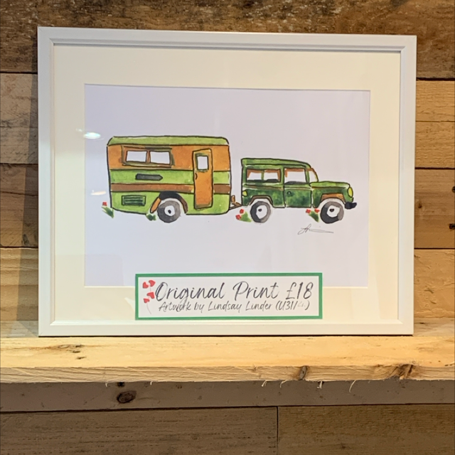 Car and Caravan Original Print 