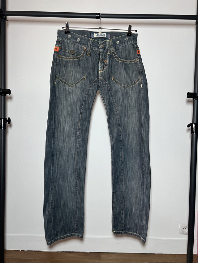 Studded denim pants #0130 