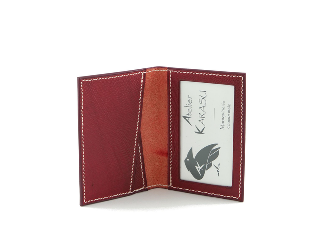 Porte-Cartes MADO Rouge Vague Fil Blanc