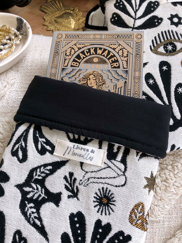 Pochette à livres en jacquard Gaïa - noire