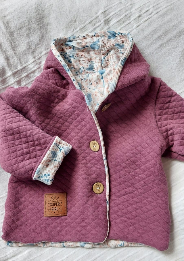 Veste sweat matelassé 68/74  &quot;Super Girl&quot;  