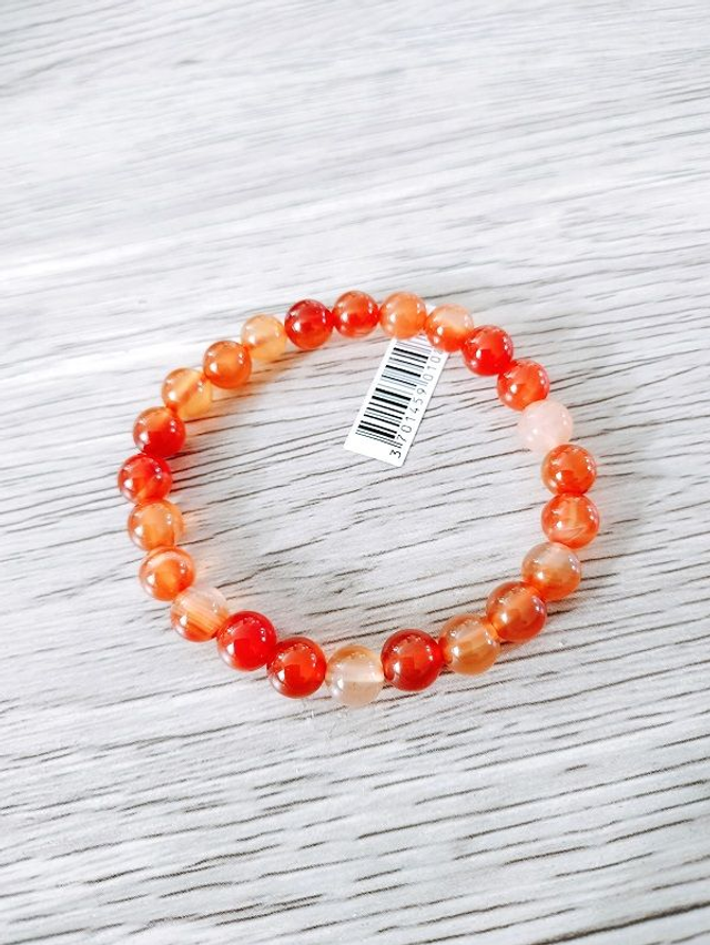 Bracelet boules pierre naturelle - Cornaline - 8 mm - Taille 1