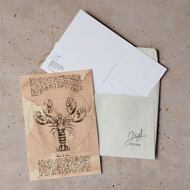 Carte postale - Café - Homard de Vitruve