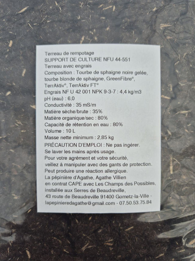 Terreau pour rempotage (10L)