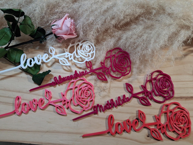 Rose personnalisée en impression 3D – Cadeau durable