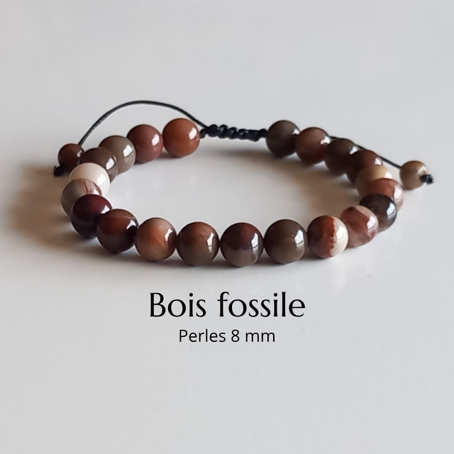 Bracelet ajustable en Bois fossile