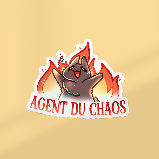Sticker lamination holographique AGENT DU CHAOS