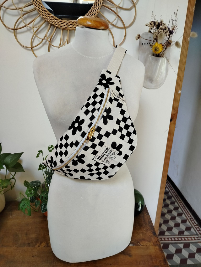 Sac banane M damier fleur 