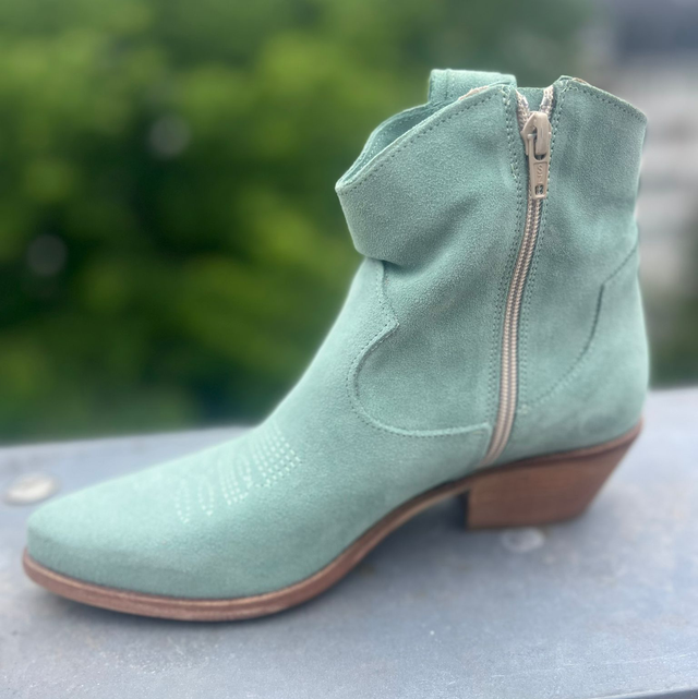 Wildlederstiefelette in Mint