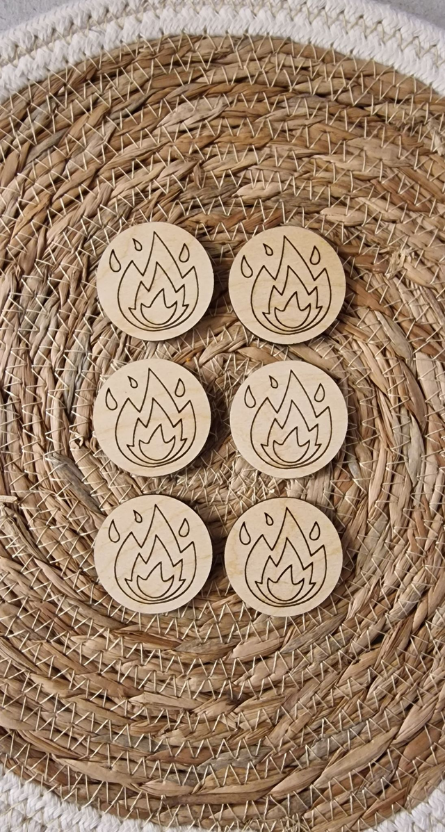 6 jetons flamme