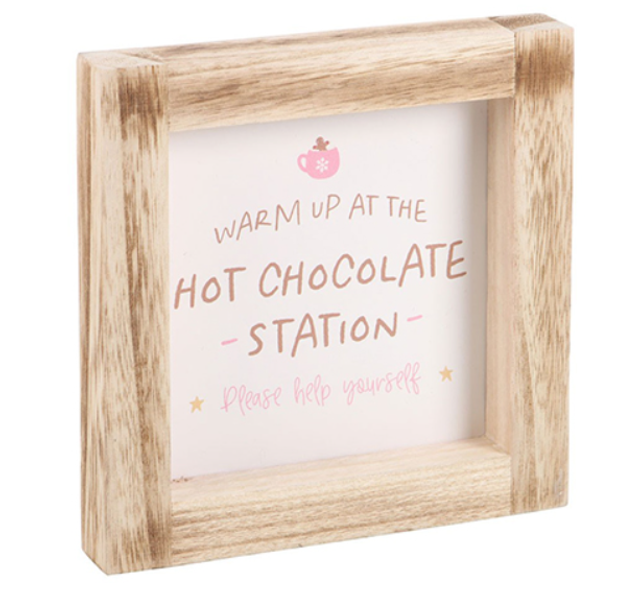 Hot Chocolate Station Wooden Frame Sign