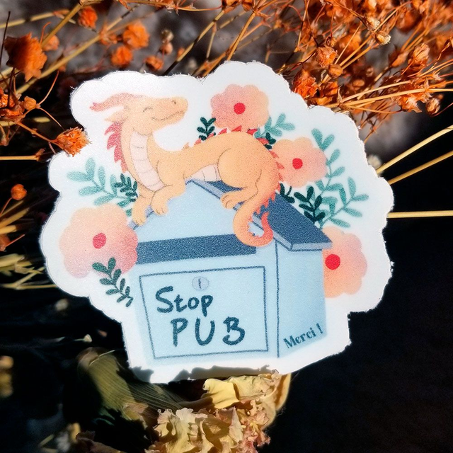 Sticker "Stop pub" dragon