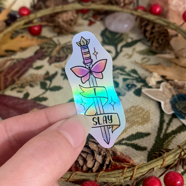 Sticker holographique - Fairy Roll - Epée I Slay