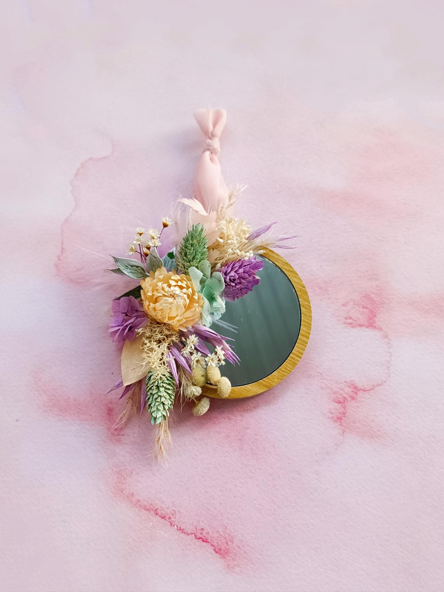 Petit Miroir Vert D'eau & Lilas