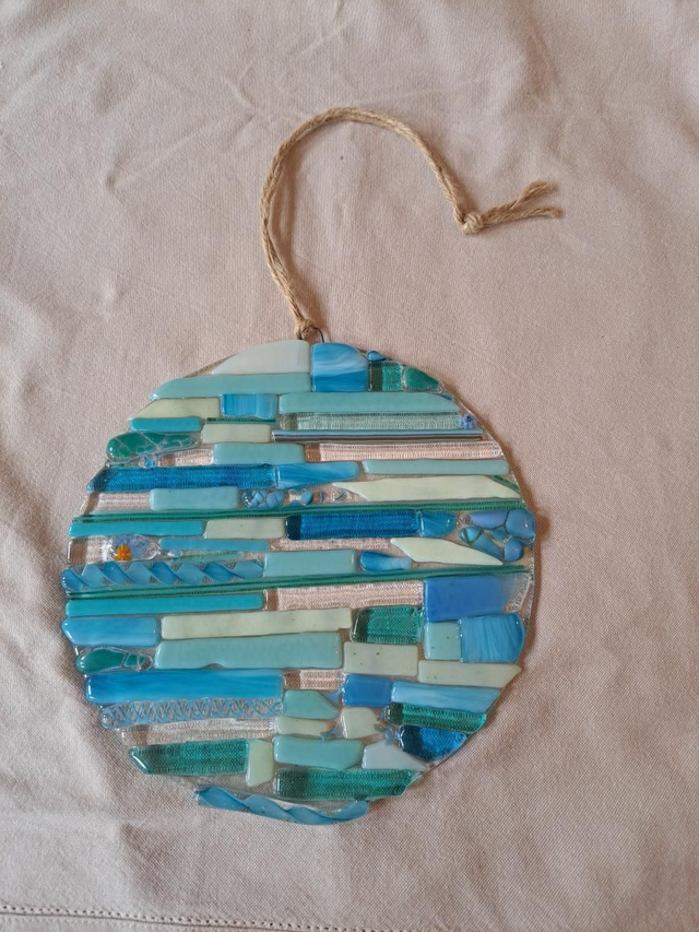 Turquoise hanging disc