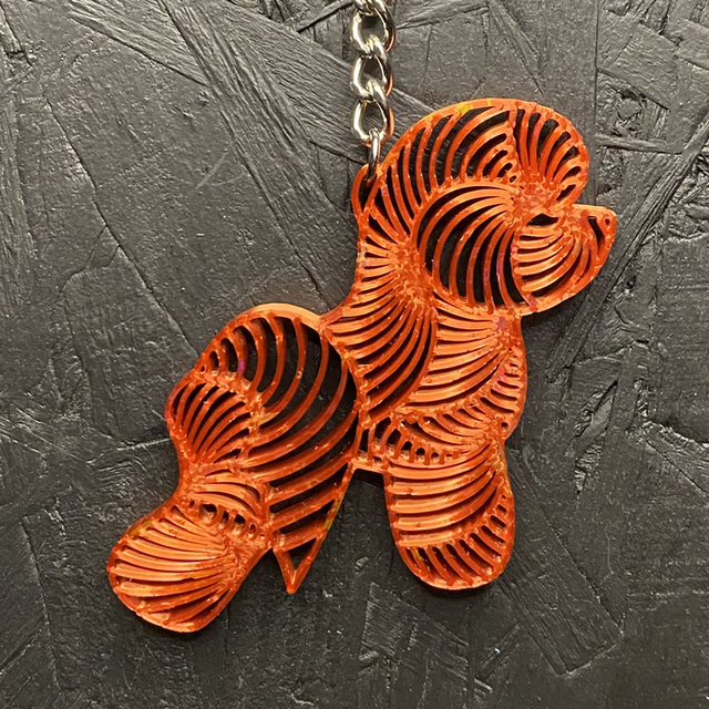 3D - Keychain Bichon Copper Red