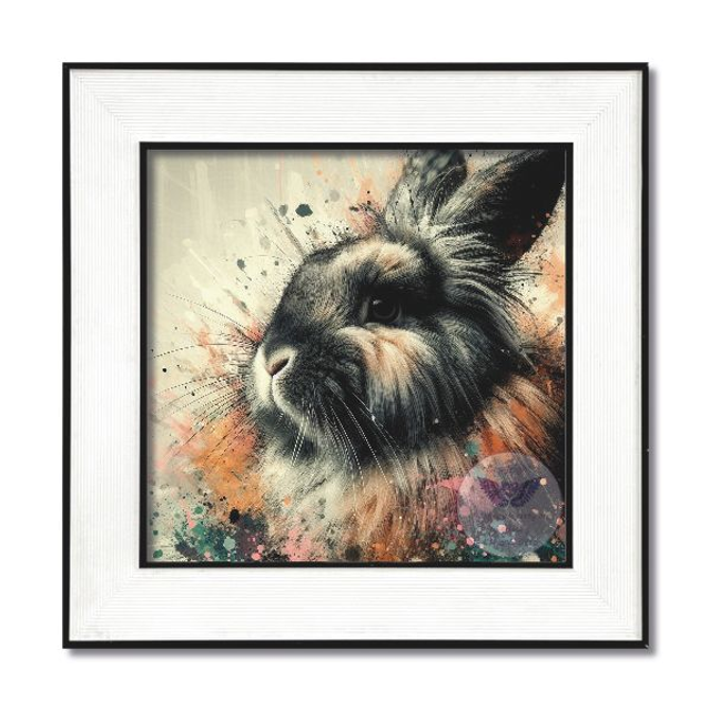 Artistic image of rabbit in square frame (R08)