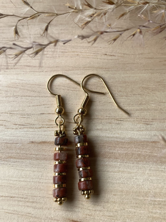 Boucles d'oreilles Soléa Granit Rouge