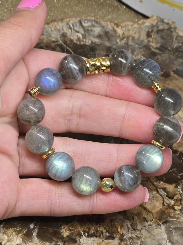 Bracelet Labradorite XL en 1,2 cm